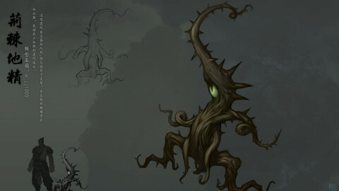 Low poly 3D Monster - Thorns Goblin