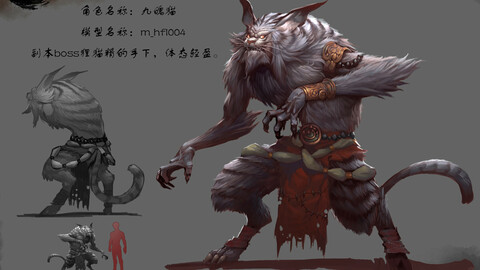 Low poly 3D Monster - Nine Cats