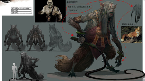 Low poly 3D Monster - Nine-tailed fox