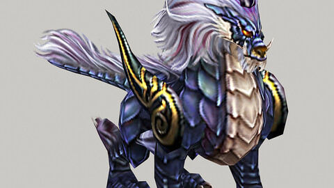 Low poly 3D Monster - Blue brave troops