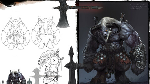 Low poly 3D Monster - Cow Head Monster