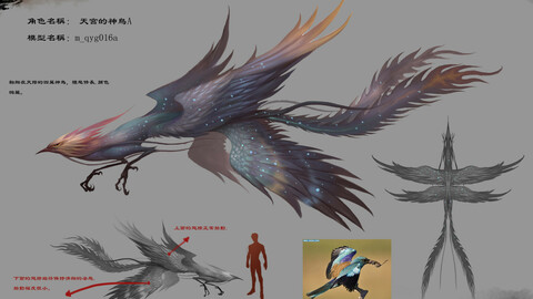 Low poly 3D Monster - The Temple of Heaven Bird A