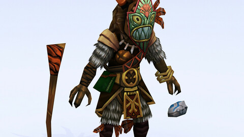 Low poly 3D Monster - Sorceress