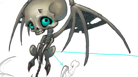 Low poly 3D Monster - Little Bone 01