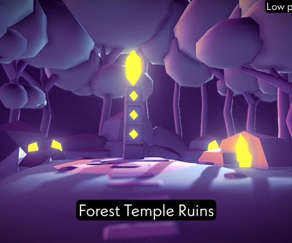 ArtStation Forest Temple Ruins Low poly game level Game Assets