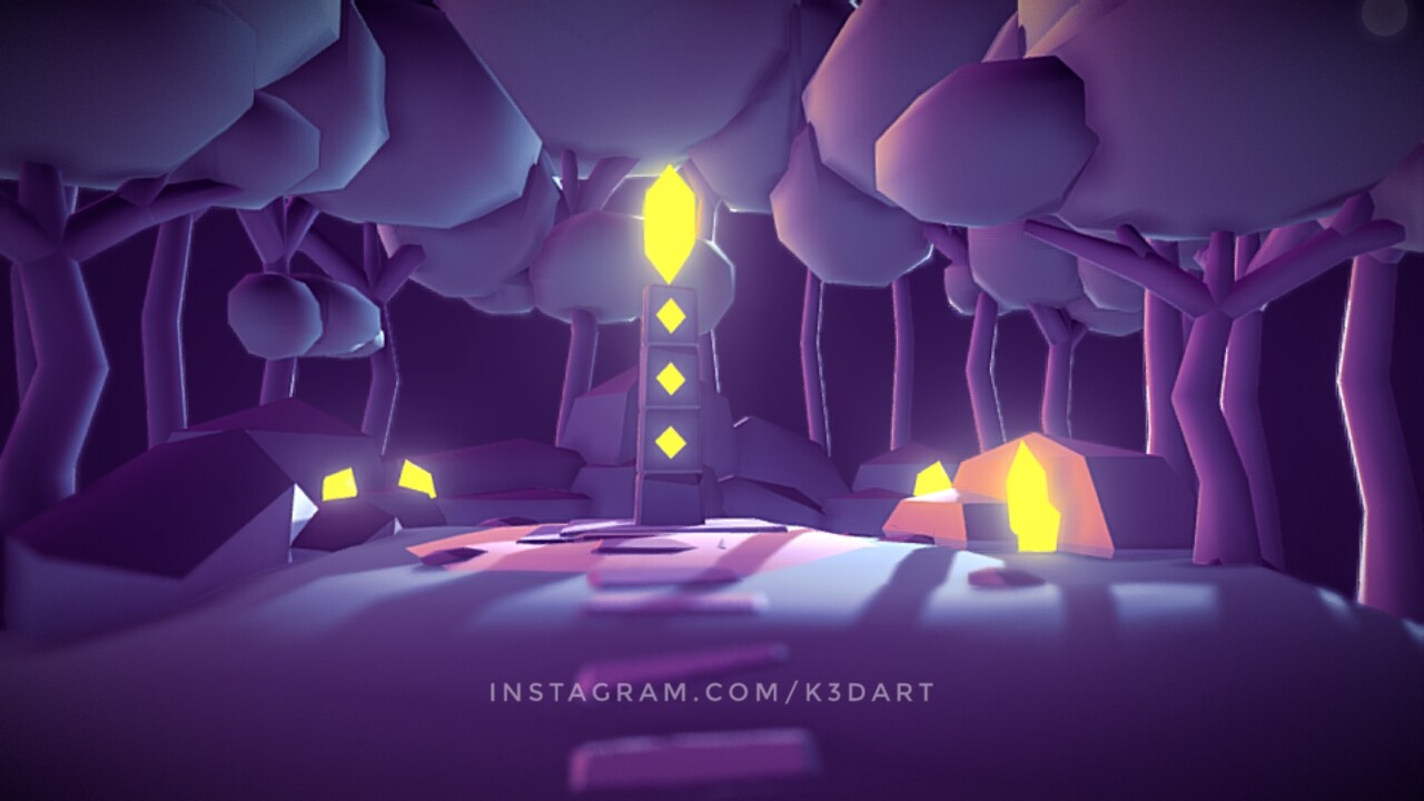 ArtStation Forest Temple Ruins Low poly game level Game Assets