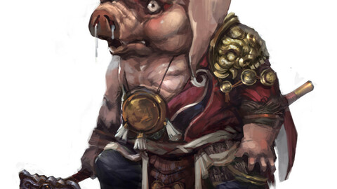 Low poly 3D Monster - The Little Pig 02