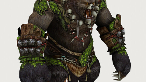 Low poly 3D Monster - Bear King