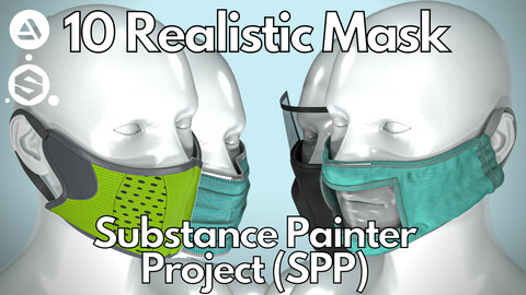 10 Realistic face mask ( Substance Painter .SPP )