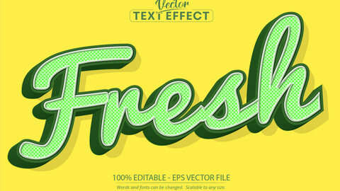 Fresh text, retro style editable text effect