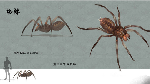 Low poly 3D Monster - Spider 03