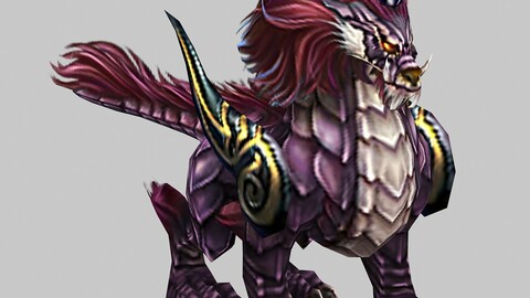 Low poly 3D Monster - Purple brave troops