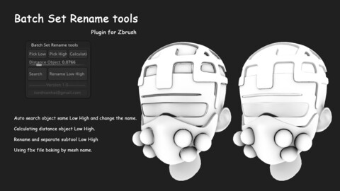 Batch Set Rename tools plugin for Zbrush