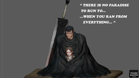 BERSERK GUTS FANTASY ANIME SWORD CHARACTER 3D PRINT MODEL 3D print model