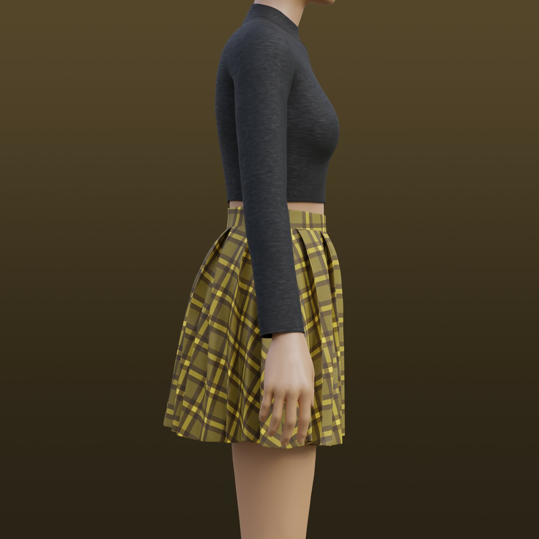 zest checkered skirt
