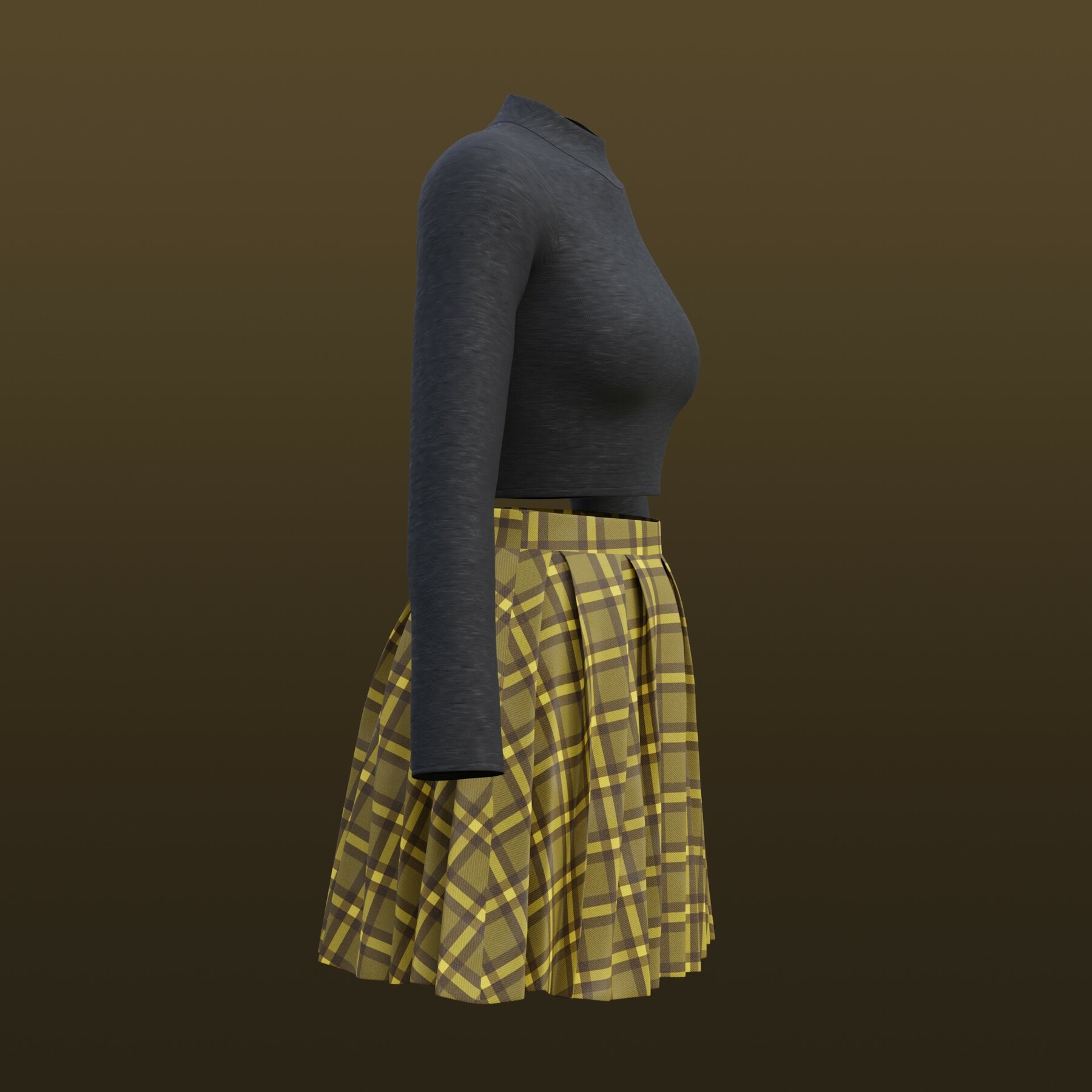 zest checkered skirt