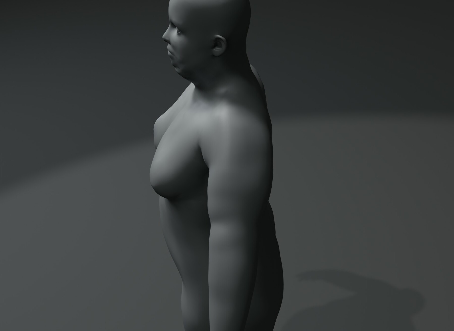 ArtStation - Female Body Fat Base Mesh 3D Model 20k Polygons