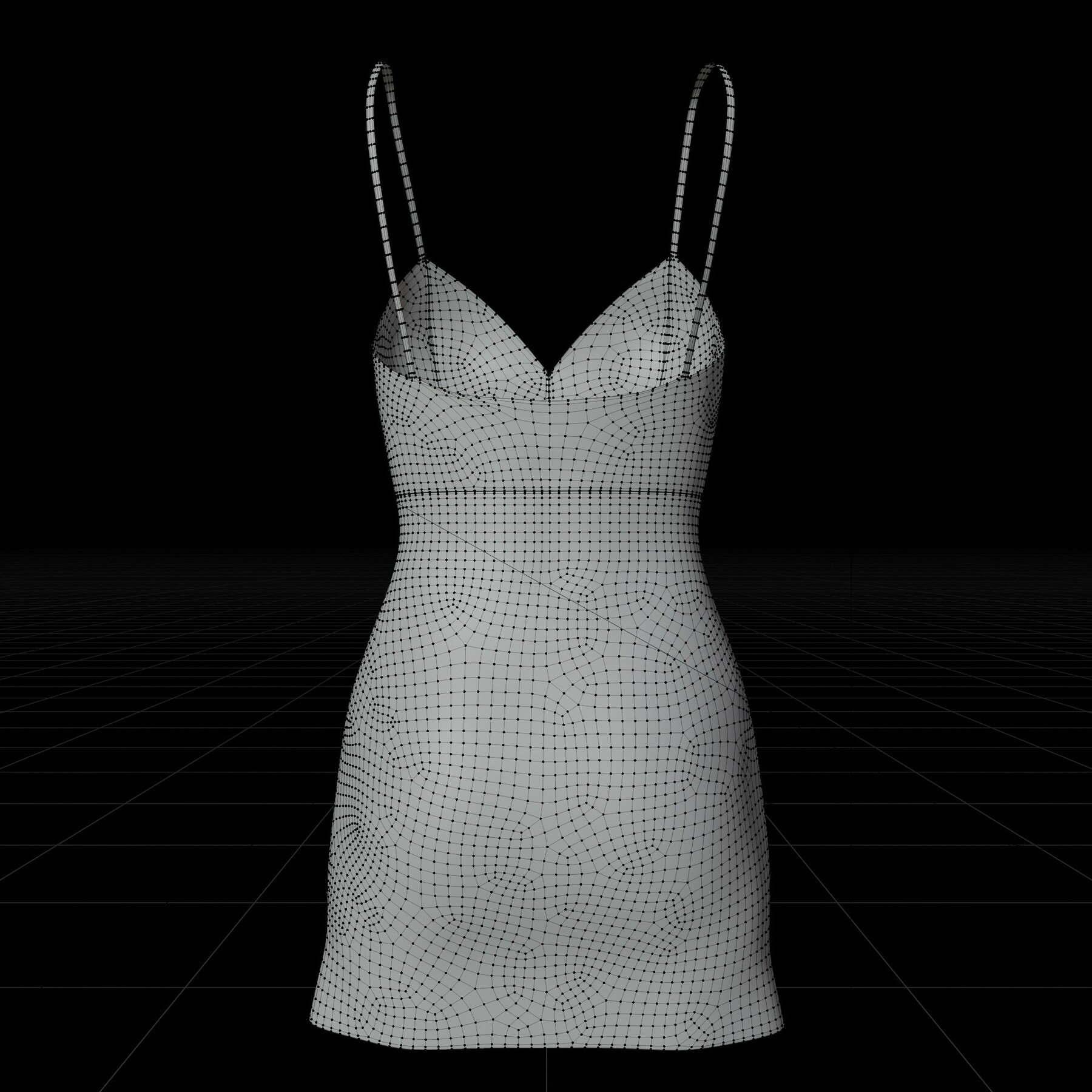 ArtStation - Silk Slip Dress with slit - satin cami nightgown 3D Model ...