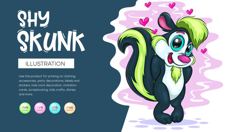Cartoon Shy Skunk