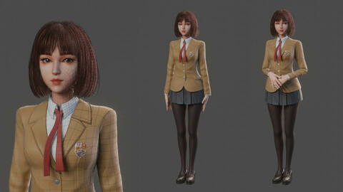 Girl in Uniform Blender file