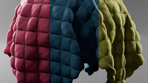 PBR - QUILTED FABRIC 3 COLORS PACK - 4K MATERIAL