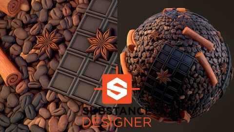 Stylized Beans and Chocolate - Substance Designer