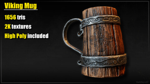 Viking Mug - Game Ready PBR Prop