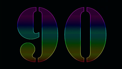 Rainbow Countdown A - 90 Seconds - 1440 x 1080