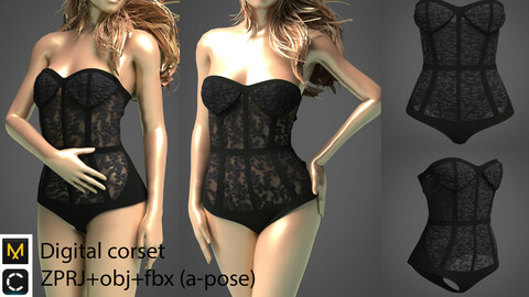 Digital corset/clo3d/marvelous designer