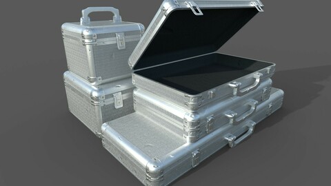 Metal Case Pack Low-poly 3D model