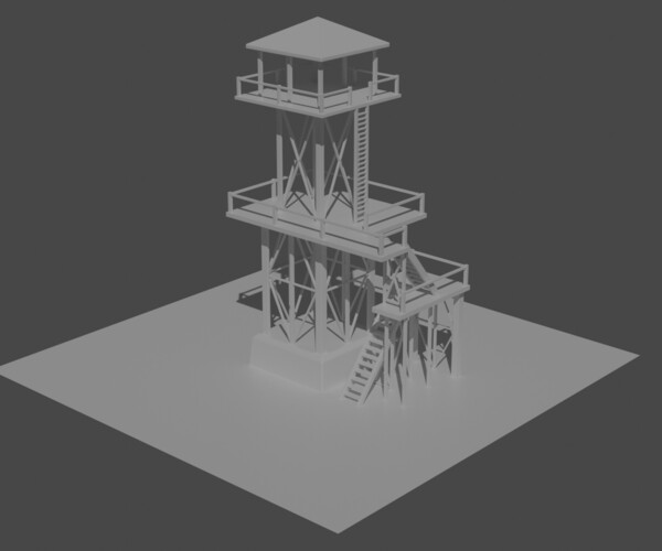 ArtStation - Вышка двухэтажная | Game Assets