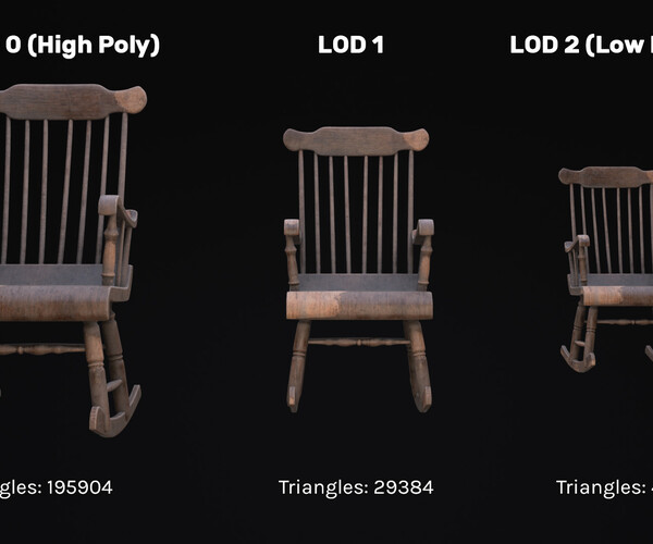 ArtStation - Old Western Rocking Chair Game Ready | Game Assets