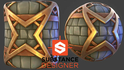 Stylized Floor Stone and Metal - Substance Designer