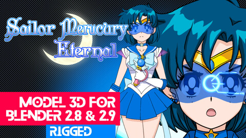 Sailor Mercury Eternal - Sailor Moon Anime Model 3D
