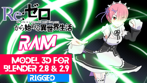 Ram - Re Zero anime Model 3D