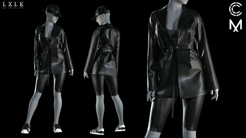 Women's Leather Belted Jacket (Genesis8 avt)