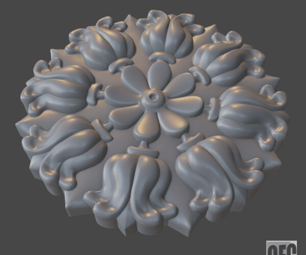 ArtStation - WoodCarving floral detail - 3d model for CNC - FlowerCFC26 ...