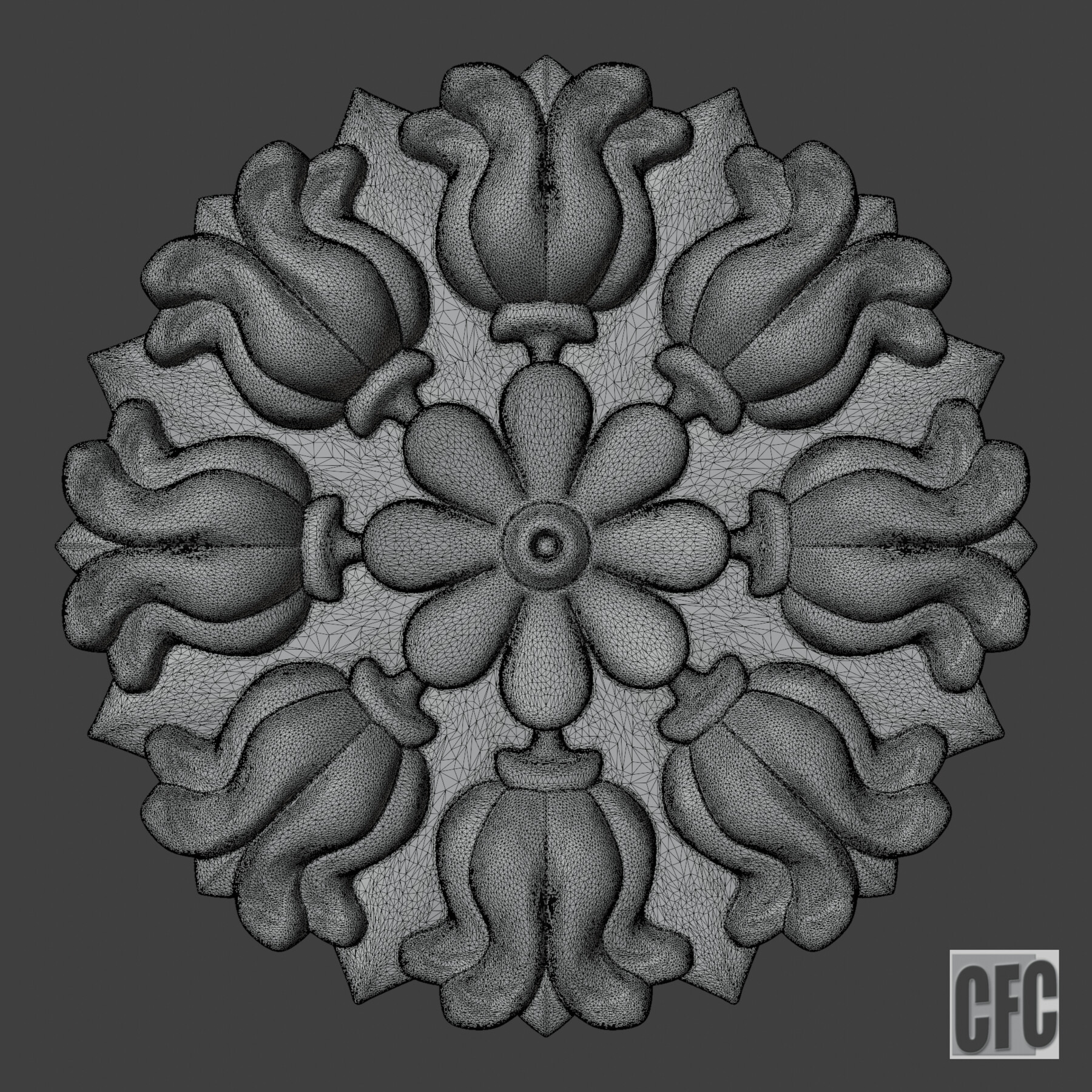 ArtStation - WoodCarving floral detail - 3d model for CNC - FlowerCFC26 ...