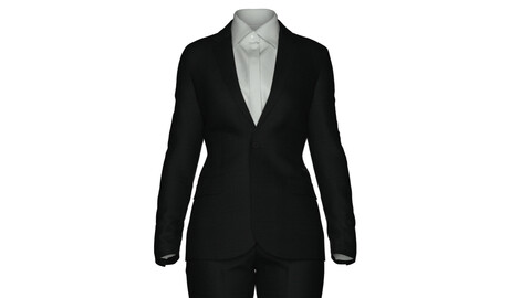 Women's tailored pant suit CLO3D/Marvelous project file