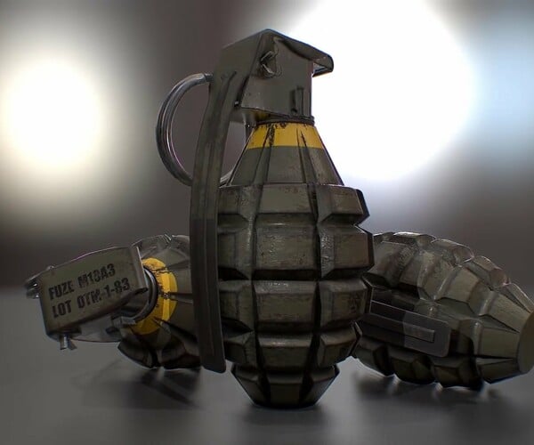 Artstation Hand Grenade Mk2 3d Model Resources 3314