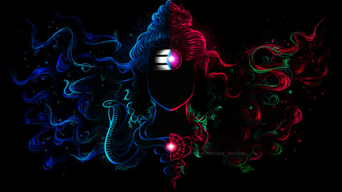 Shri Ardhnarishwar digital art