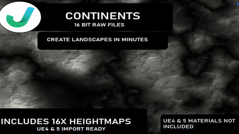Unreal engine 4 & 5 realistic heightmaps: Continents