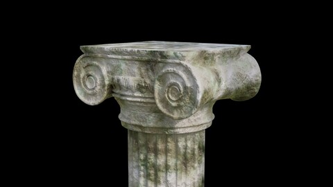 Old Ionic Column includes tall and a short one 3D model