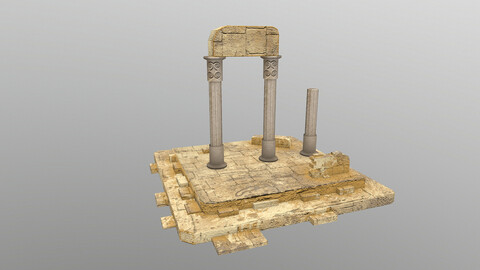Low Poly Ruins 2 3D Model
