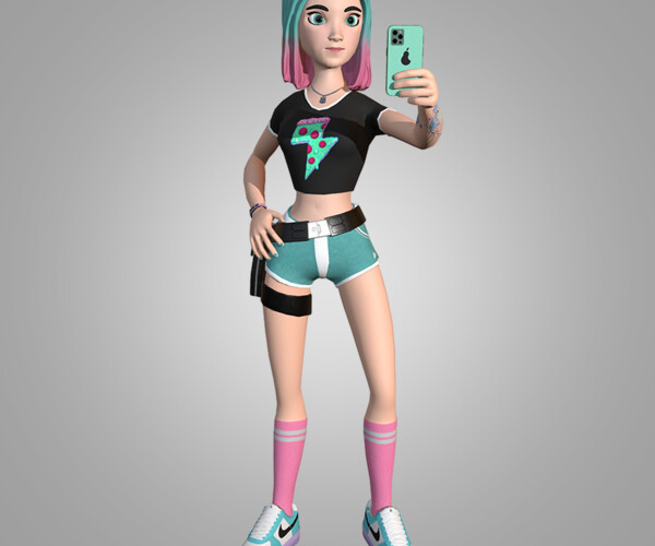 ArtStation - Stylized Girl - Low Poly Character - Game Ready Low-poly ...