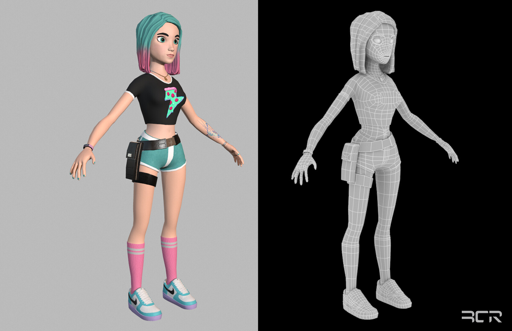 low poly character model