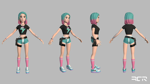 Stylized Girl - Low Poly Character - Game Ready Low-poly 3D model