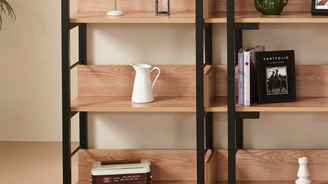 Steel Bookcase Square Frame W1200