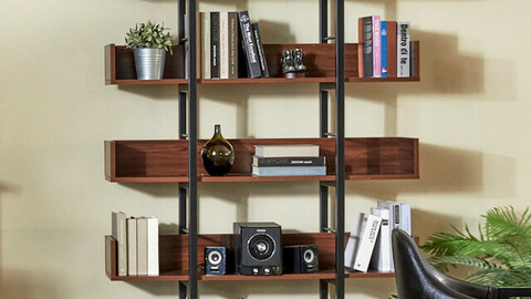 Steel Bookcase Square Frame W1200