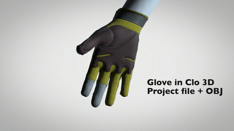 Military glove Clo 3d
